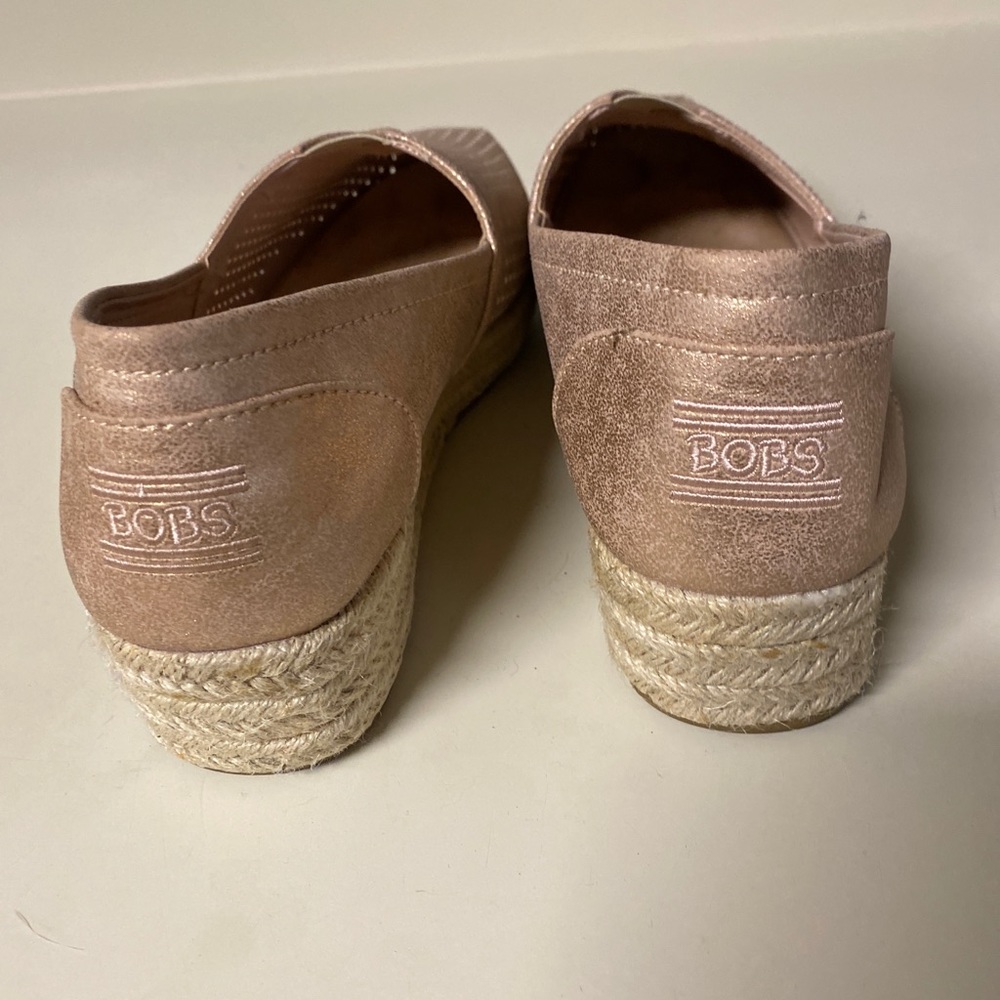 BOBS SKECHERS Highlights-City Glam Rose Gold Espadrille Wedge Women's Size 8 - Picture 8 of 8